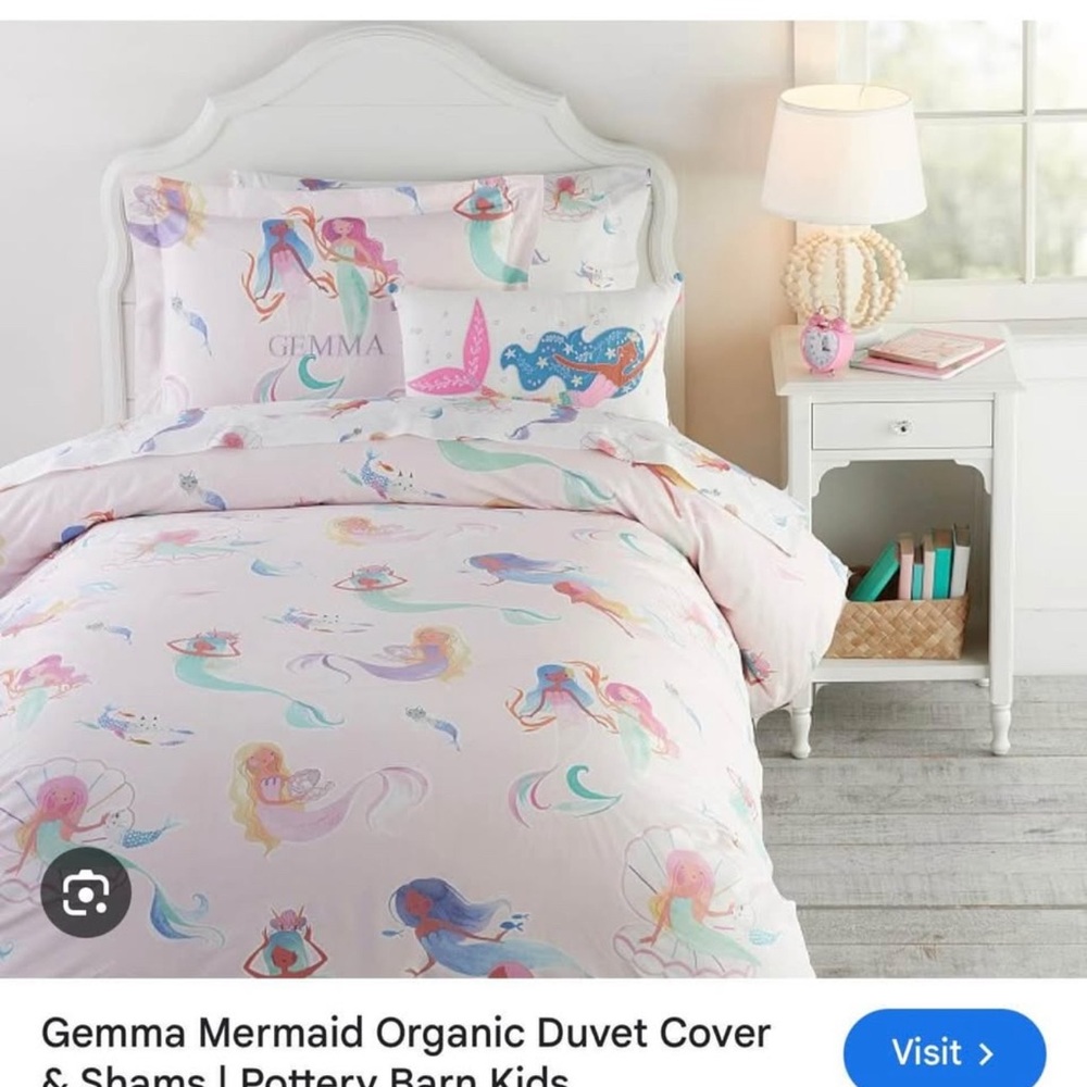 Pottery Barn kids mermaid duvet set